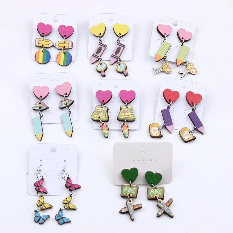 Three Beautiful Butterflies Pendant Earrings Wooden Personalized Heart And Pencil Pendant Earrings For Student
Three Beautiful Butterflies Pendant Earrings Wooden Personalized Heart And Pencil Pendant Earrings For Student