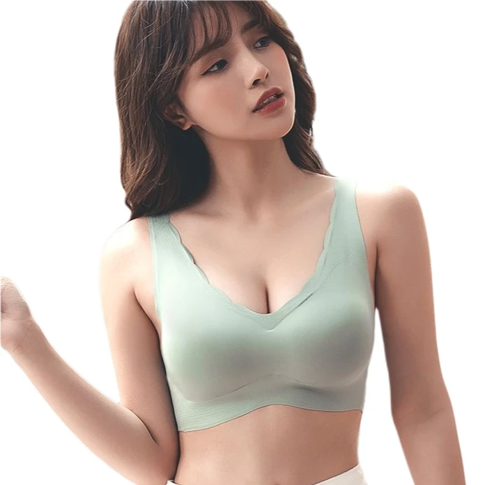 Woman seamless bra one-piece traceless sleep bra v-neck design seamless non traceless backless wirefree bra, Black/purple/brown/skin/green
Woman seamless bra one-piece traceless sleep bra v-neck design seamless non traceless backless wirefree bra, Black/purple/brown/skin/green