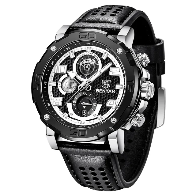 2021 NEW Luxury Brand BENYAR 5172 Men Quartz Watches Top Leather Strap Military Waterproof Luminous Wristwatches reloj hombres, Shown
2021 NEW Luxury Brand BENYAR 5172 Men Quartz Watches Top Leather Strap Military Waterproof Luminous Wristwatches reloj hombres, Shown