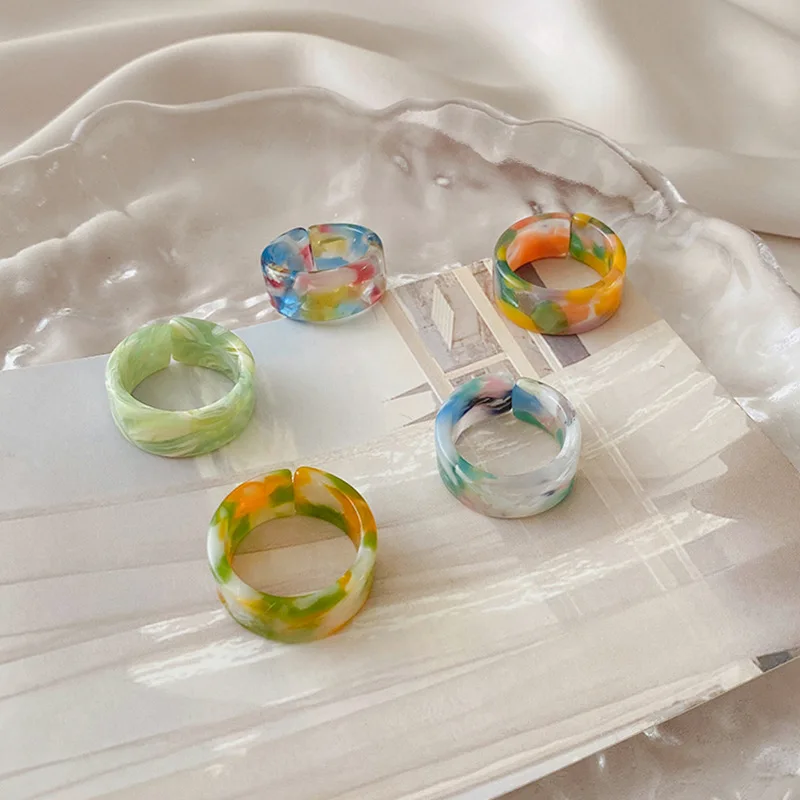 2021 New Fashion Design 5pcs/Set Cute Candy Color Acrylic Marble Pattern Resin Open Ring, Like picture
2021 New Fashion Design 5pcs/Set Cute Candy Color Acrylic Marble Pattern Resin Open Ring, Like picture