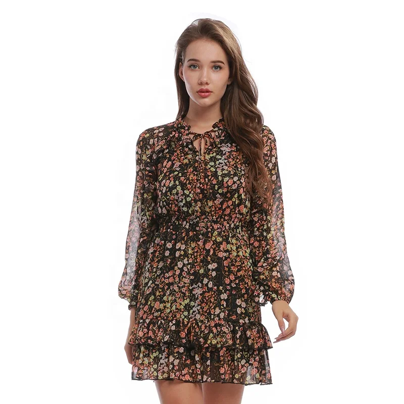 Autumn Polyester Crew Neck Long Sleeves Chiffon Printed Floral Elegant Ladies' Girls' Women's Casual Dresses, Pic
Autumn Polyester Crew Neck Long Sleeves Chiffon Printed Floral Elegant Ladies' Girls' Women's Casual Dresses, Pic