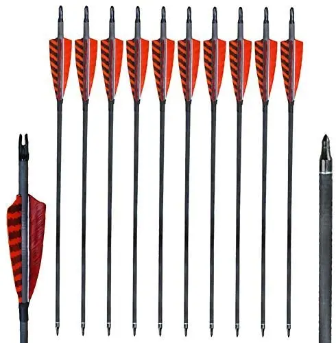 12 carbon crossbow carbon fiber arrows 3k carbon arrows good arrows, Black and white
12 carbon crossbow carbon fiber arrows 3k carbon arrows good arrows, Black and white