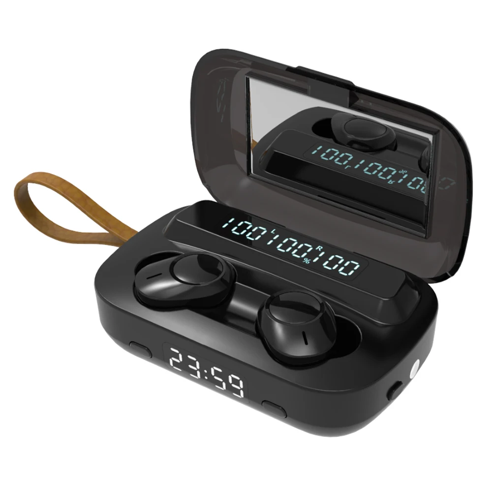 M13 TWS 5.1 Earphone 2000Mah Power Bank Wireless Headphone Mini Earbuds With LED Flashlight Clock Mirror Function
M13 TWS 5.1 Earphone 2000Mah Power Bank Wireless Headphone Mini Earbuds With LED Flashlight Clock Mirror Function