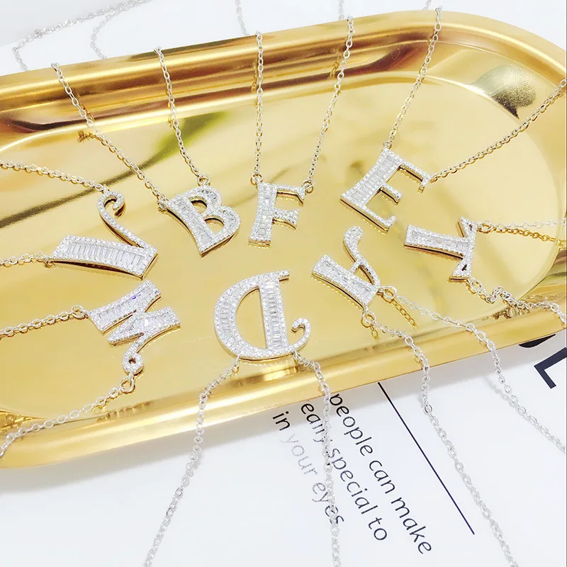Simple Full Diamond 26 English Letter Charms Necklace Sterling Silver Alphabet Pendant Necklace For Gift
Simple Full Diamond 26 English Letter Charms Necklace Sterling Silver Alphabet Pendant Necklace For Gift