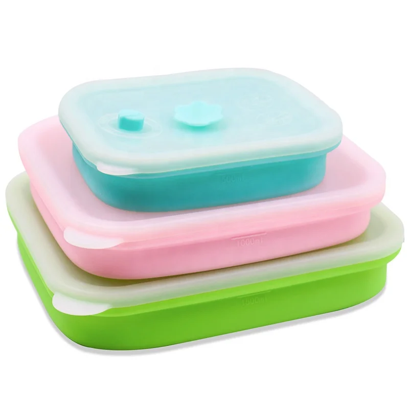 Food Grade Reusable Collapsible Silicone Food Containers Square for Storage Milk Fruit Vegetable, Blue, green, pink, purple
Food Grade Reusable Collapsible Silicone Food Containers Square for Storage Milk Fruit Vegetable, Blue, green, pink, purple