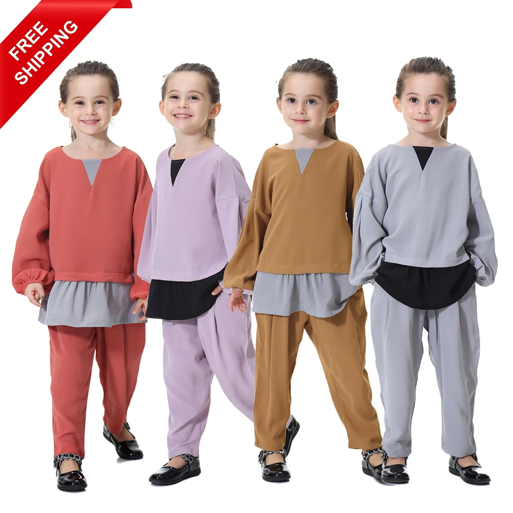 FREE SHIPPING Dubai Children Patchwork Long Sleeves Long Pants Muslim Kids Islamic Girls Clothing Set, Gray,brick red,light purple,brown
FREE SHIPPING Dubai Children Patchwork Long Sleeves Long Pants Muslim Kids Islamic Girls Clothing Set, Gray,brick red,light purple,brown