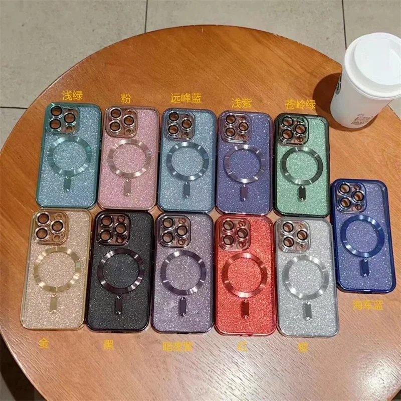 Soft Magsafe Wireless Charging Electroplated Glitter Bling Phone Case For iPhone 14 13 12 11 Pro Mini X XR XS Max 7 8 Plus cover
Soft Magsafe Wireless Charging Electroplated Glitter Bling Phone Case For iPhone 14 13 12 11 Pro Mini X XR XS Max 7 8 Plus cover