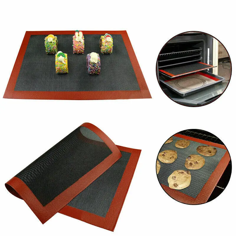 

Wholesale Reusable Kitchen Silicon Oven Liner Bake Pastry Cooking Matt Custom Perforated Silicone Baking Mat, Black