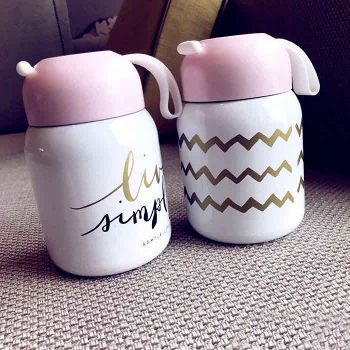 New 360ml portable cute insulated vacuum double wall kids mini stainless steel small metal water bottle with straw, Customized color
New 360ml portable cute insulated vacuum double wall kids mini stainless steel small metal water bottle with straw, Customized color