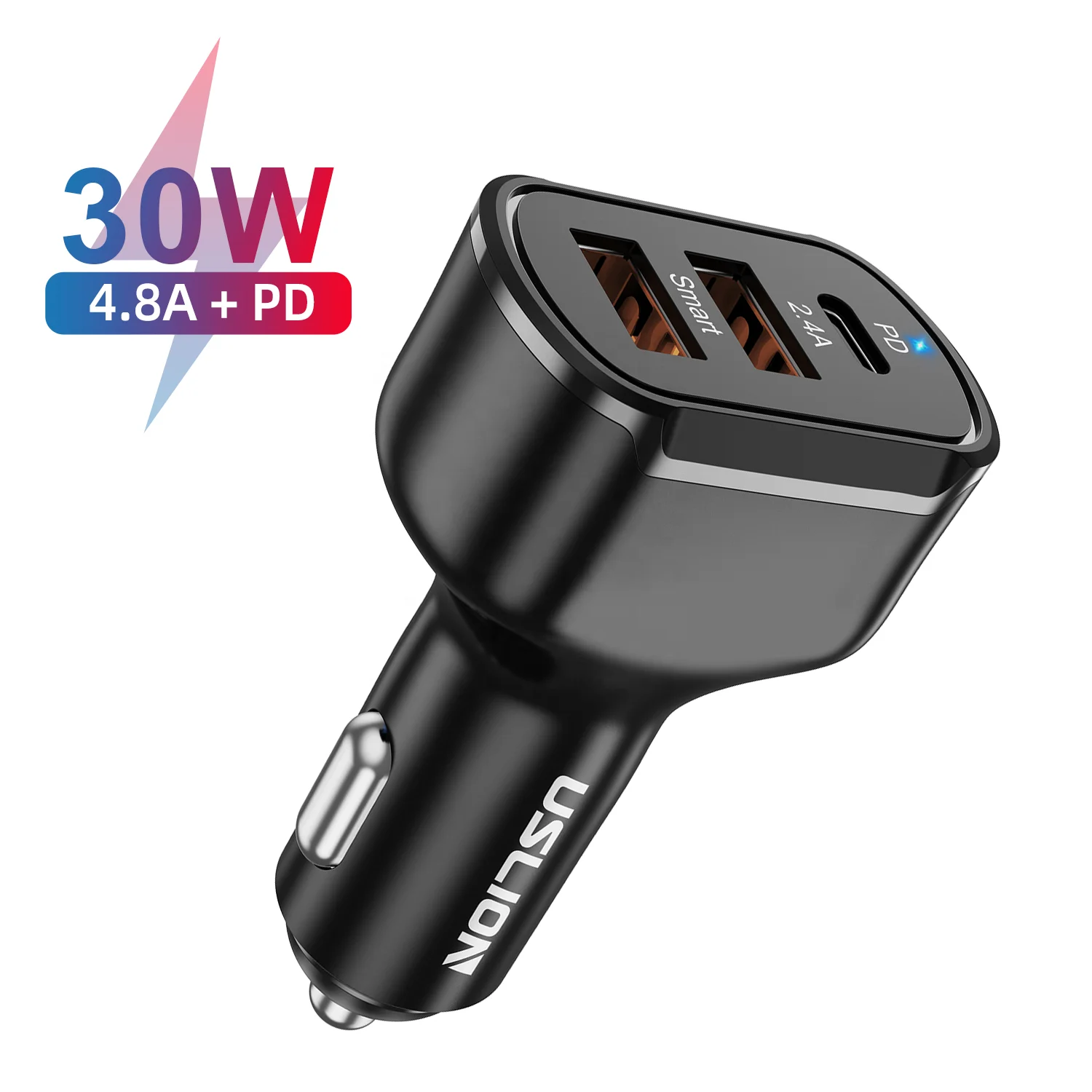 USLION 30W 2 USB+PD Car Charger Quick Charge PD3.0 Universal Mobile Phone Type C Fast Charging For iPhone 13 12, Black
USLION 30W 2 USB+PD Car Charger Quick Charge PD3.0 Universal Mobile Phone Type C Fast Charging For iPhone 13 12, Black