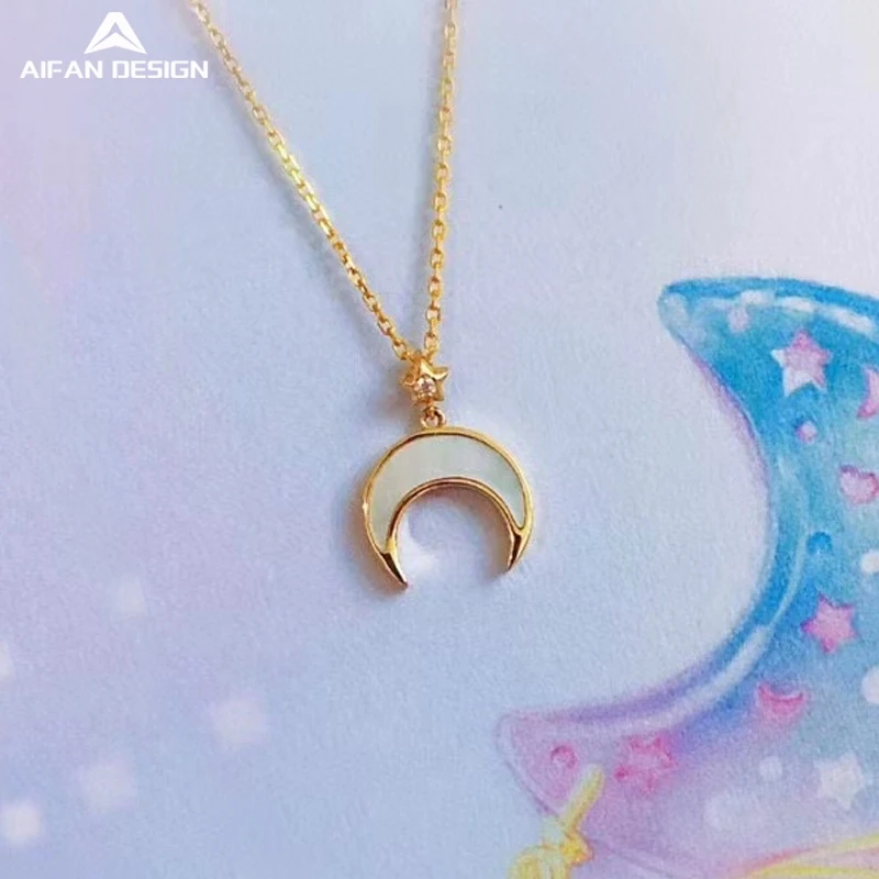 New Fashion 925 Sterling Silver CZ Diamond Double Moon Pendant Moon Pearl Necklace Women Gift Jewelry Necklaces, Gold color
New Fashion 925 Sterling Silver CZ Diamond Double Moon Pendant Moon Pearl Necklace Women Gift Jewelry Necklaces, Gold color