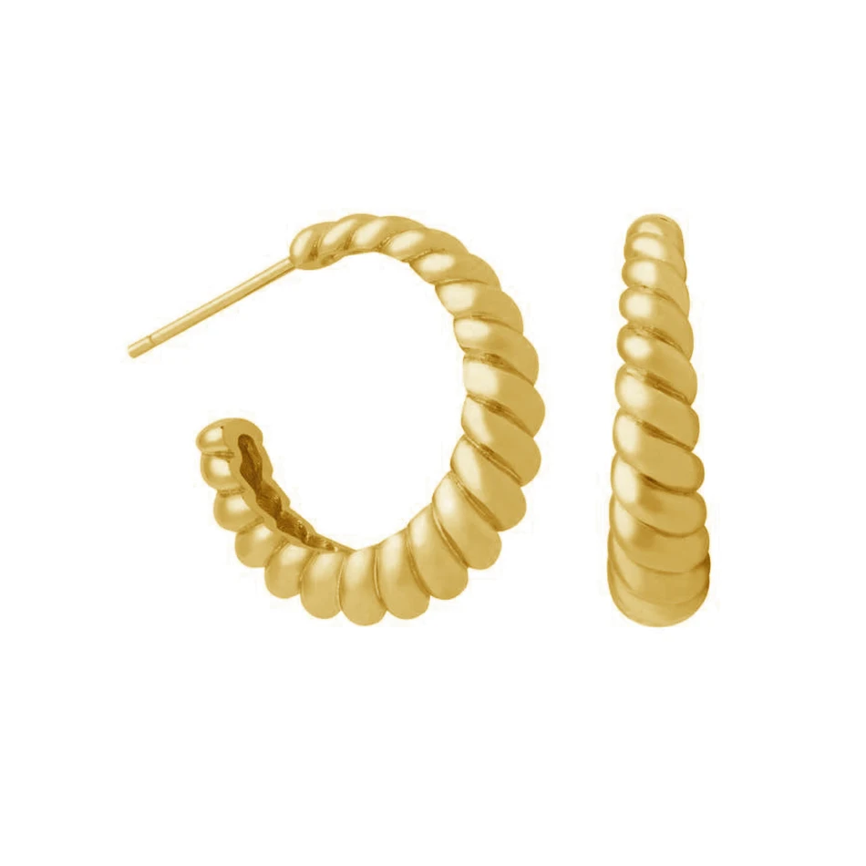 Fashion Silver Earring Jewelry 925 Sterling Silver Twisted Dome Earrings 18k Gold Vermeil Rope Dome Hoop Earrings
Fashion Silver Earring Jewelry 925 Sterling Silver Twisted Dome Earrings 18k Gold Vermeil Rope Dome Hoop Earrings