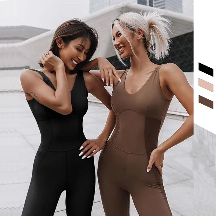 Women High Stretchy Nylon Blank Colors Custom Long Length Sleeveless Breathable One Piece Gym Yoga Bodysuit, As picture
Women High Stretchy Nylon Blank Colors Custom Long Length Sleeveless Breathable One Piece Gym Yoga Bodysuit, As picture