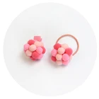 Colorful Ball Design Hair Accessories For Baby Girl with Plush Hair Ties and Clips