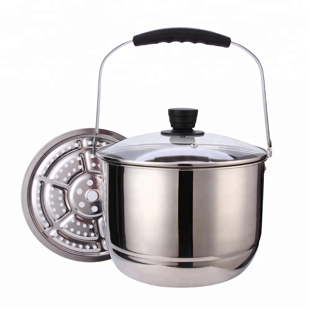Korean food stainless steel steamer bucket stainless steel pot steamers basket for cooking, Silvery
Korean food stainless steel steamer bucket stainless steel pot steamers basket for cooking, Silvery