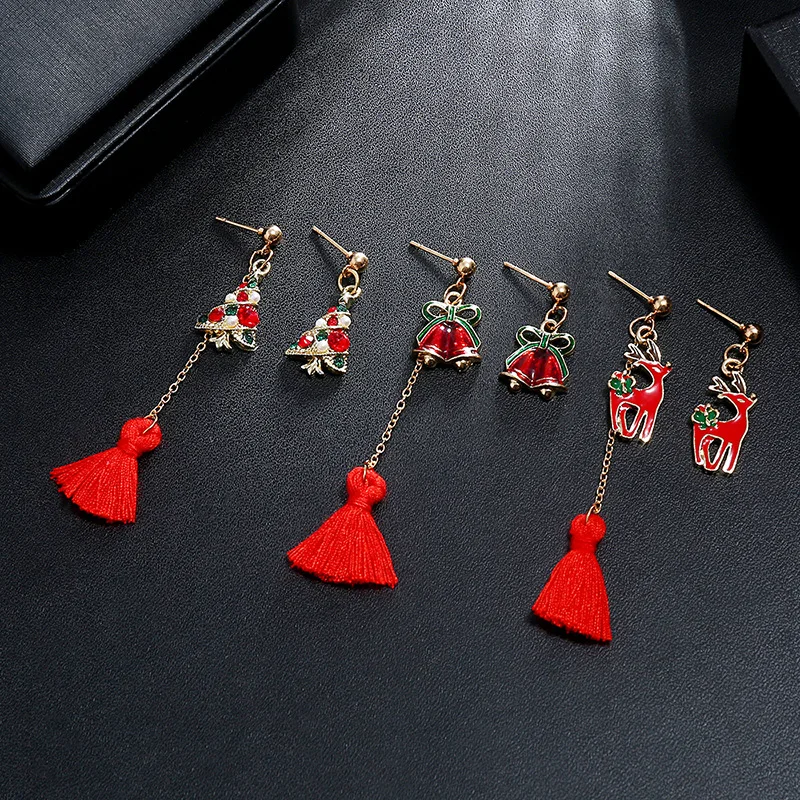 Jachon New asymmetrical tassel oil drop earrings Christmas Trees Earrings for Girls Xmas Holiday Jewelry
Jachon New asymmetrical tassel oil drop earrings Christmas Trees Earrings for Girls Xmas Holiday Jewelry