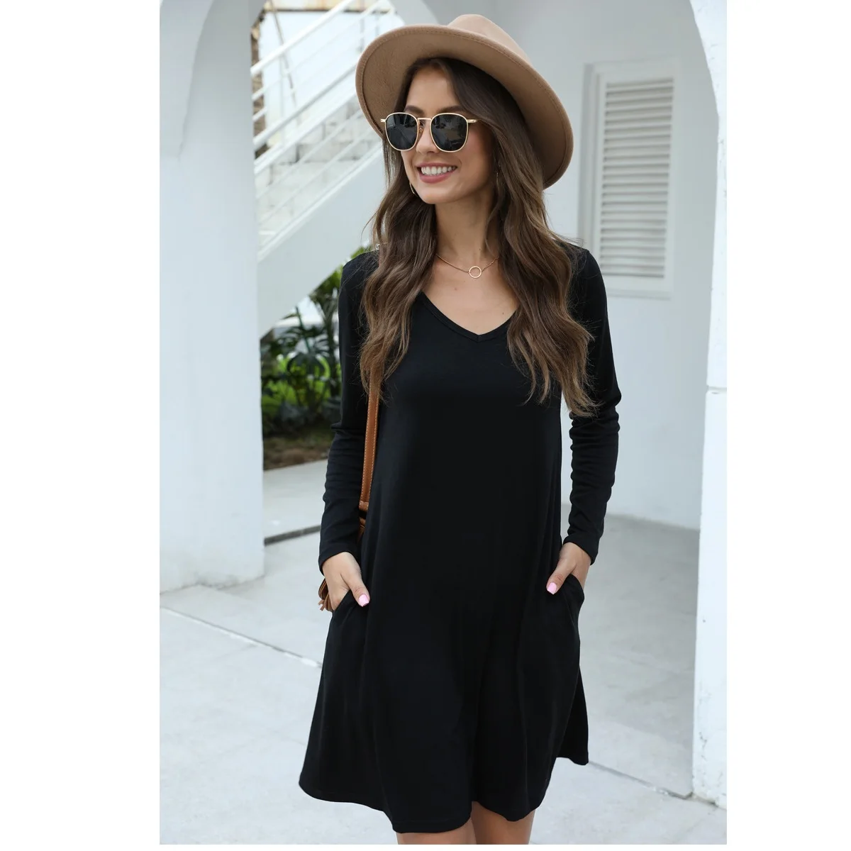 Women Casual V-Neck Swing Floral Dresses Long Sleeve T Shirt Pockets Dress, Customized color
Women Casual V-Neck Swing Floral Dresses Long Sleeve T Shirt Pockets Dress, Customized color