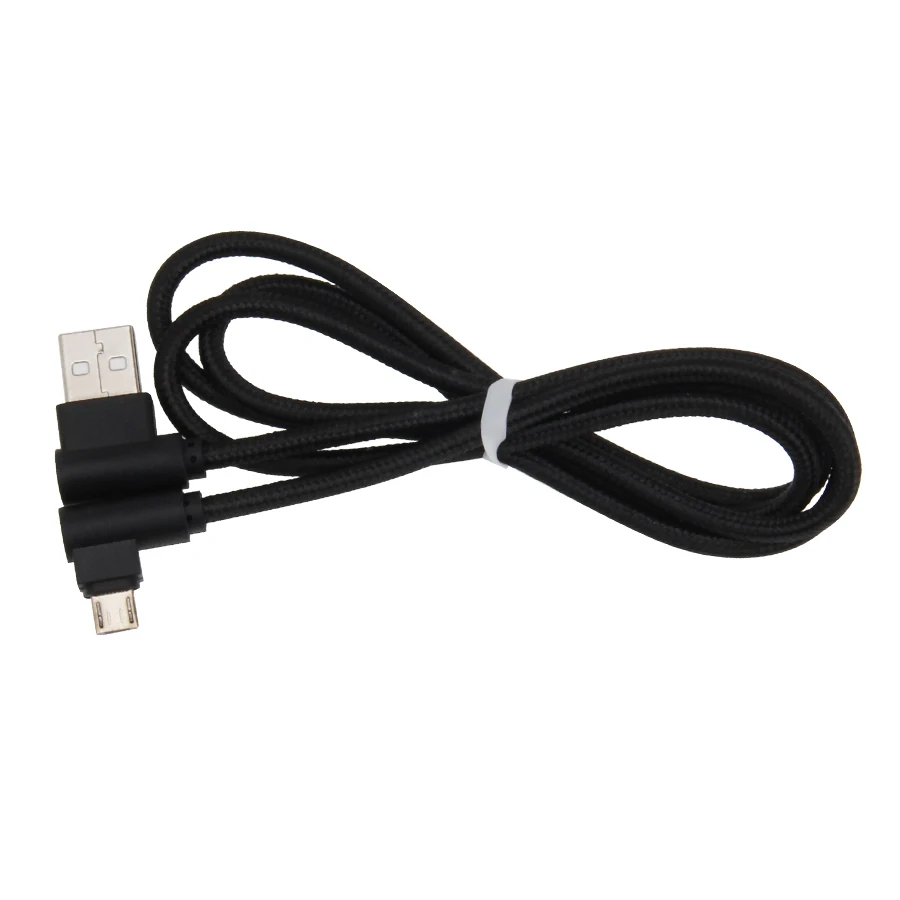 Short Micro USB Data Cable 25cm Nylon 90 Degree Elbow Wire Fast Charging for Samsung S7 Edge Xiaomi LG Android Smartphone - ANKUX.COM