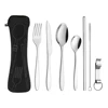 Portable travel cutlery set stainless steel fork spoon chopsticks suits kids cutlery set for camping traveling