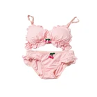 New Arrival Women Cherry Bra Set French Sexy Breathable Girls Sweet Cute Bra Set Underwear