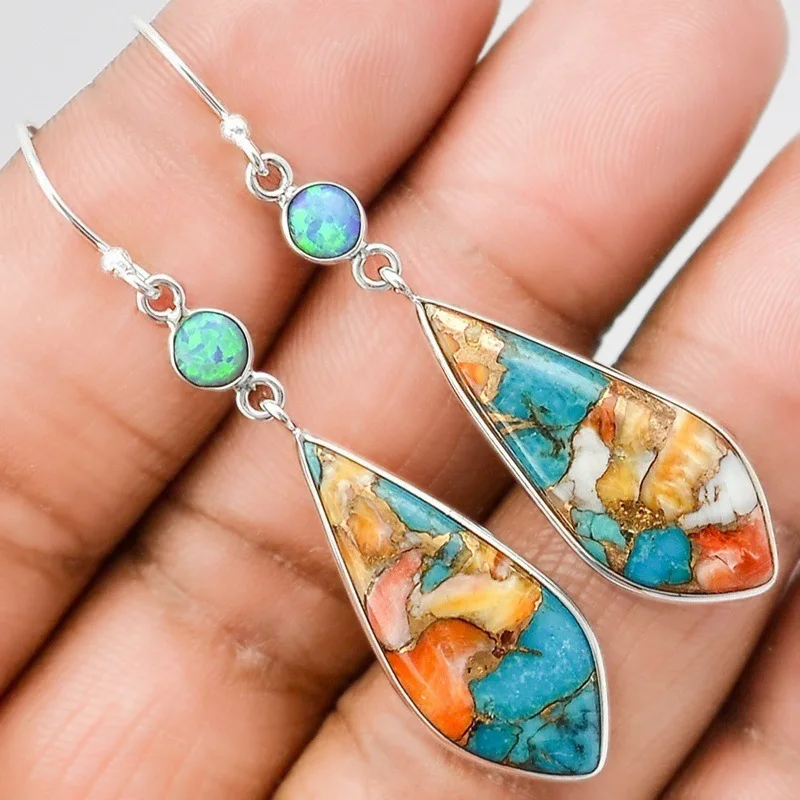 European Vintage Platinum Plated Colorful Glaze Drop Earring Irregular Natural Stone Hook Earrings
European Vintage Platinum Plated Colorful Glaze Drop Earring Irregular Natural Stone Hook Earrings