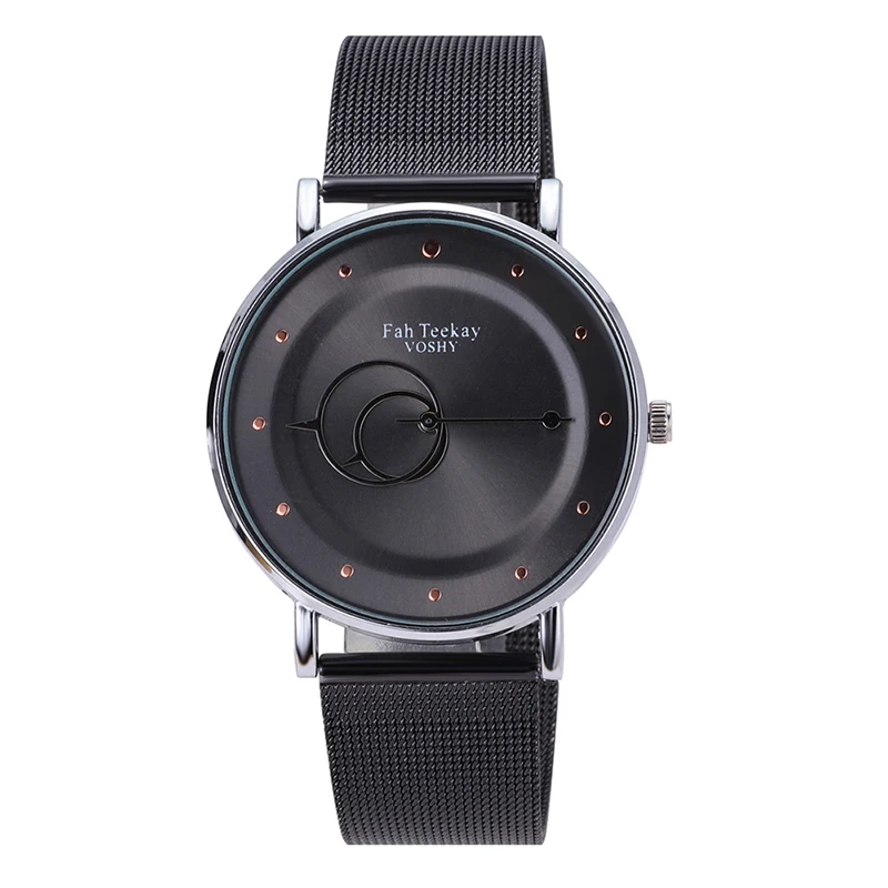 Stainless Steel Mesh Band Casual Watches Women Men Double Circle Unisex Black Quartz Wristwatch (KWT2164), As the picture
Stainless Steel Mesh Band Casual Watches Women Men Double Circle Unisex Black Quartz Wristwatch (KWT2164), As the picture