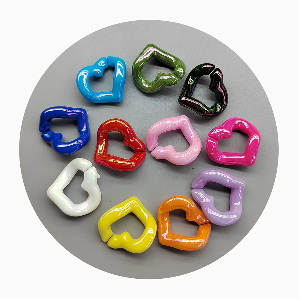 Multi Color Heart Shape Acrylic Open Chain Mini Link for Jewelry Making Handbag Strap Component
Multi Color Heart Shape Acrylic Open Chain Mini Link for Jewelry Making Handbag Strap Component