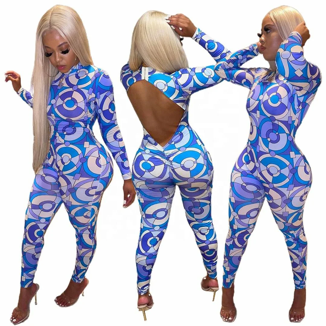 New Arrival Digital printing sexy Tight full bodysuit autumn long sleeve Backless sexy women one piece jumpsuit workout
New Arrival Digital printing sexy Tight full bodysuit autumn long sleeve Backless sexy women one piece jumpsuit workout