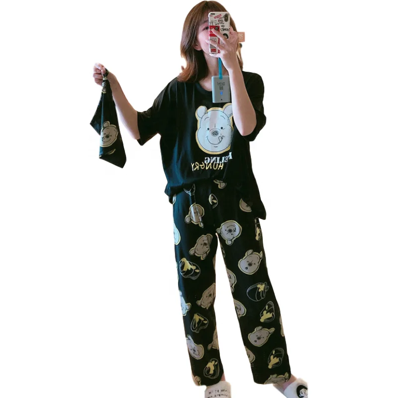 women's sleepwear summer soft knitted cotton pyjamas short-sleeved trousers suit cute student home clothes two piece pajama suit
women's sleepwear summer soft knitted cotton pyjamas short-sleeved trousers suit cute student home clothes two piece pajama suit