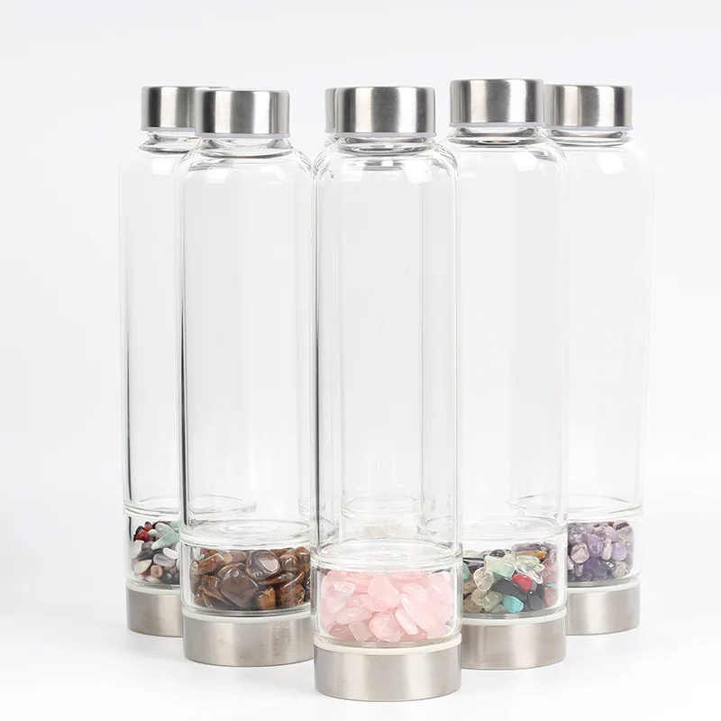 Natural Crystal Gemstone Custom Logo Bottle Quartz Glass Water Bottle with Tea Infuser
Natural Crystal Gemstone Custom Logo Bottle Quartz Glass Water Bottle with Tea Infuser