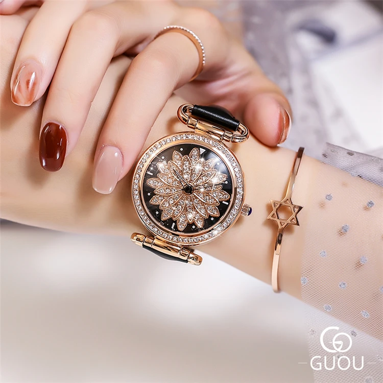 GUOU 6020 Top Brand Women Watch Fashion Rotation FlowerLadies Watch Women Casual Waterproof Quartz Wristwatch Relogio Masculino
GUOU 6020 Top Brand Women Watch Fashion Rotation FlowerLadies Watch Women Casual Waterproof Quartz Wristwatch Relogio Masculino