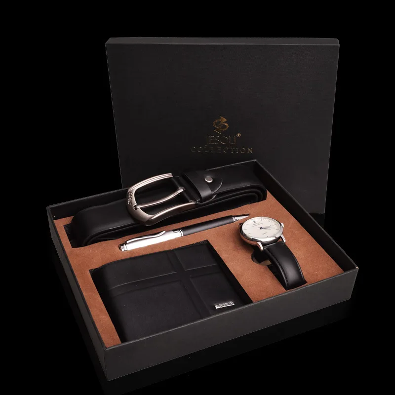 High grade exquisite waterproof wallet with calendar quartz watch high grade signature pen men's Gift Set
High grade exquisite waterproof wallet with calendar quartz watch high grade signature pen men's Gift Set
