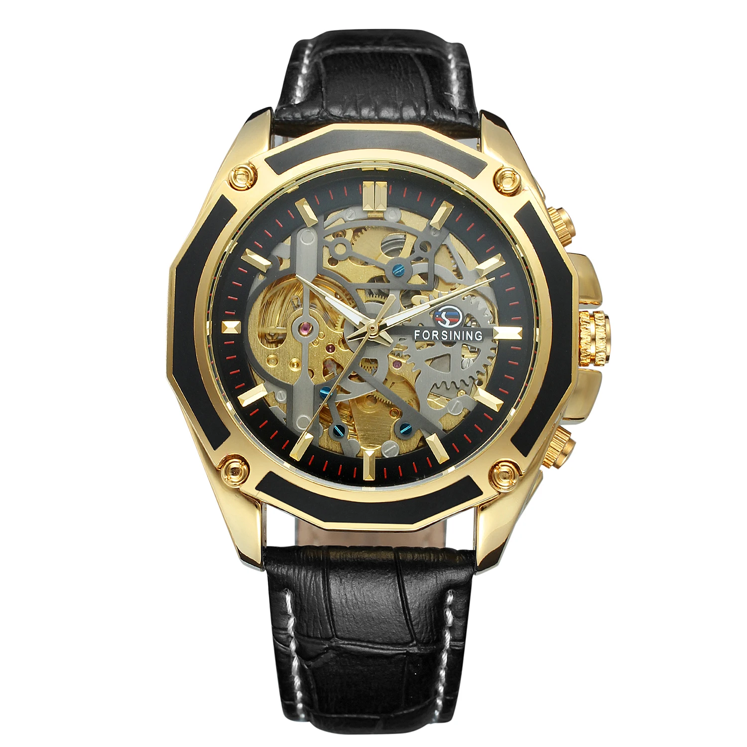 Forsining Factory China Market Trendy Male Gold Wristwatch Automatic