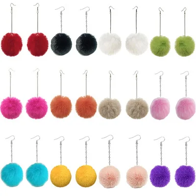 2021 New Long Dangling Ear Drop Earring Jewelry Cute Pom Pom Drop Earring for Women Girls, Picture shows
2021 New Long Dangling Ear Drop Earring Jewelry Cute Pom Pom Drop Earring for Women Girls, Picture shows