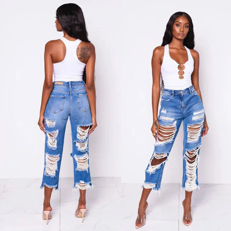 Amazon Hot sale Loose Ripped denim ripped jeans women tattered jeans for women girl jeans woman, Blue
Amazon Hot sale Loose Ripped denim ripped jeans women tattered jeans for women girl jeans woman, Blue