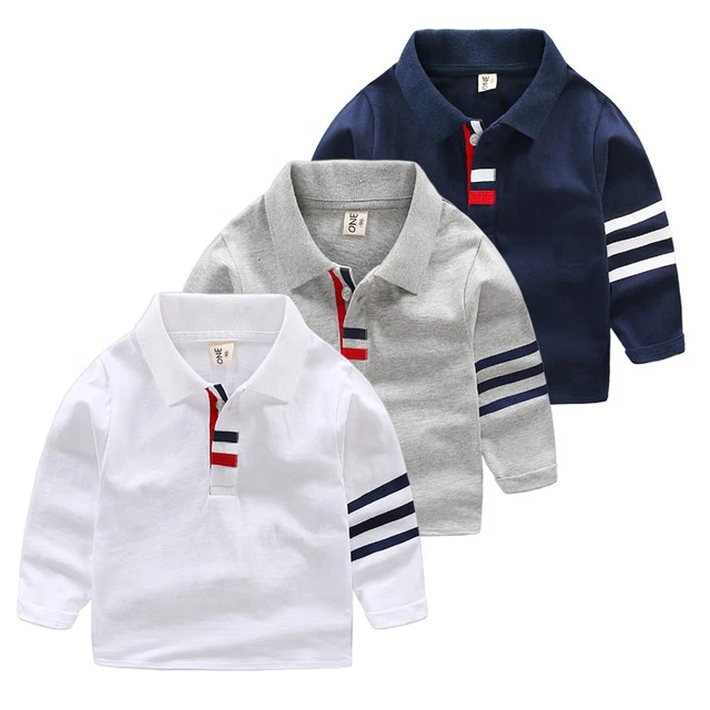 OEM Service Autumn 100% cotton Baby Boy Tshirt Kids Long sleeve stripe polo shirts for school uniform
OEM Service Autumn 100% cotton Baby Boy Tshirt Kids Long sleeve stripe polo shirts for school uniform