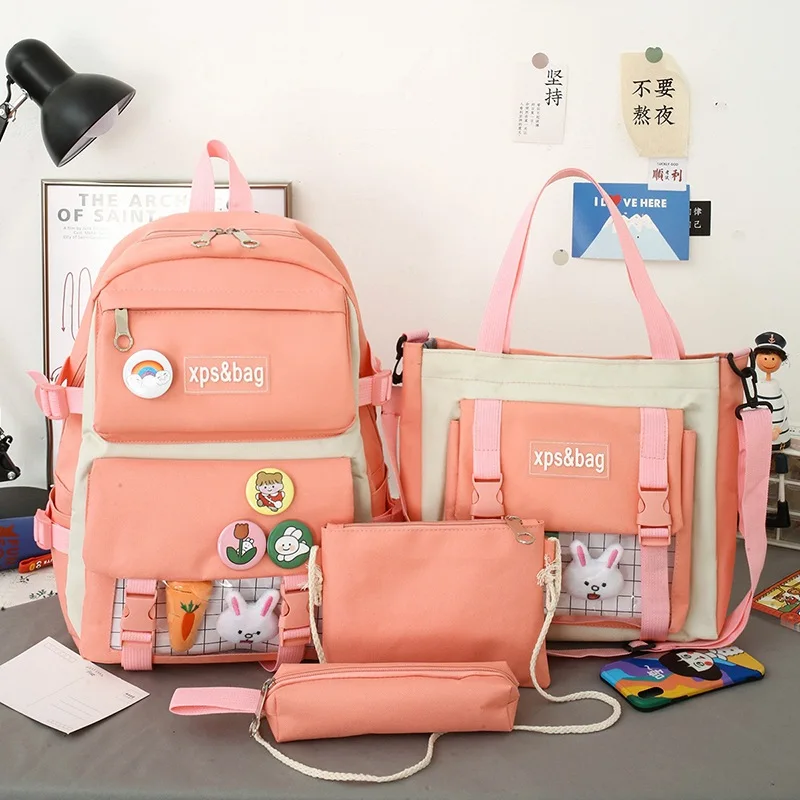 Hot selling Purple Girls School Backpack Multicolor High Middle Students School bag sets with Doll Bear
Hot selling Purple Girls School Backpack Multicolor High Middle Students School bag sets with Doll Bear