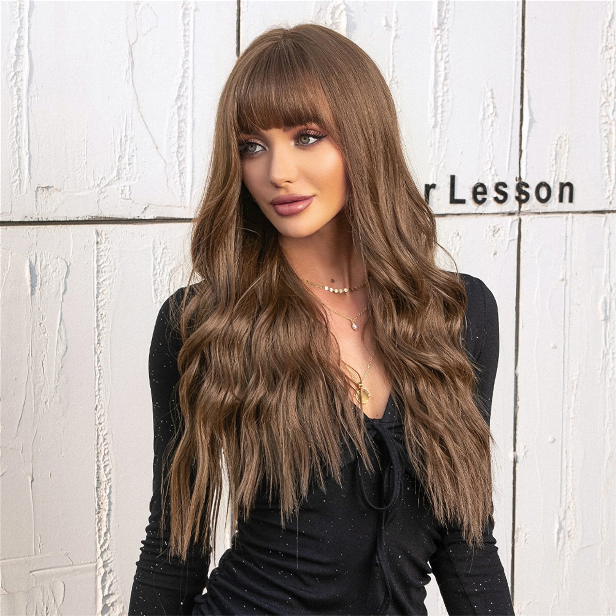 High Quality Loose Wave Premium Brown Hair Wigs Heat Resistant Japanese Synthetic Wigs For White Women 
High Quality Loose Wave Premium Brown Hair Wigs Heat Resistant Japanese Synthetic Wigs For White Women
