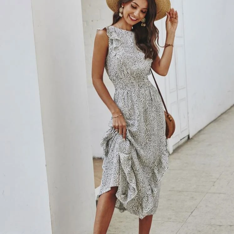 O-neck Maxi Summer Dress Women Sleeveless Loose Female Dress Polka Dot Chiffon Women Ruffles Dress Casual Ladies, White, yellow, red
O-neck Maxi Summer Dress Women Sleeveless Loose Female Dress Polka Dot Chiffon Women Ruffles Dress Casual Ladies, White, yellow, red