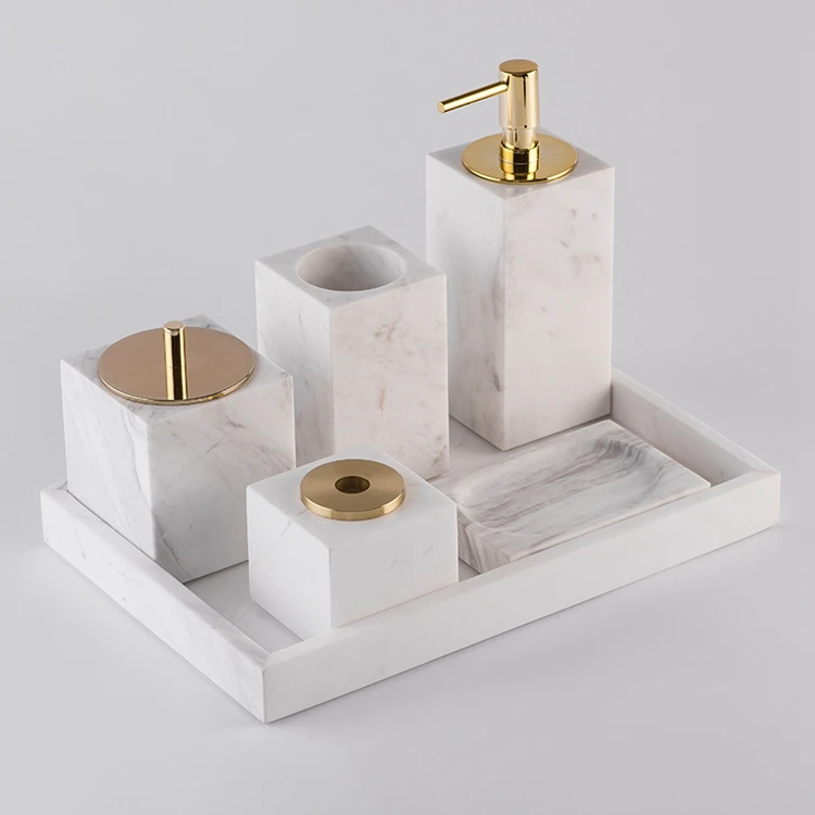 Luxury Custom 5 Star Hotel Natural Marble Stone Bathroom Accessory Set, White
Luxury Custom 5 Star Hotel Natural Marble Stone Bathroom Accessory Set, White