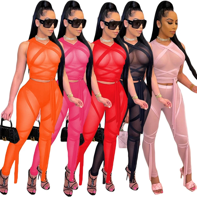 C0107-hot sale products 2021 solid color sleeveless bandage see through mesh club women two piece sets
C0107-hot sale products 2021 solid color sleeveless bandage see through mesh club women two piece sets