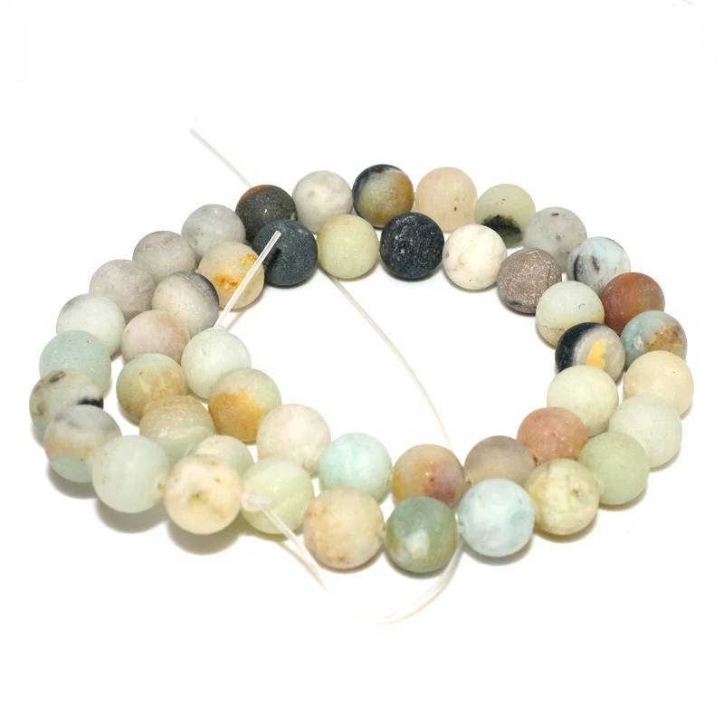 

Trade Insurance 6/8/10mm High Quality Natural Matte Amazon Stone Loose Beads