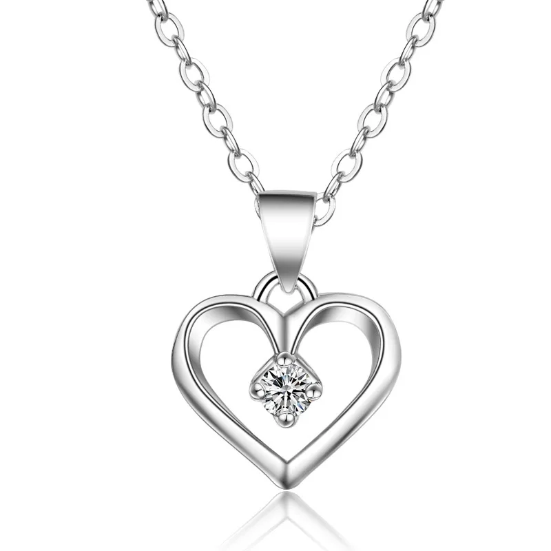 Elegant 925 Sterling Silver Cubic Zirconia Hollow Heart Pendant Necklace Women Wedding Anniversary Jewelry
Elegant 925 Sterling Silver Cubic Zirconia Hollow Heart Pendant Necklace Women Wedding Anniversary Jewelry