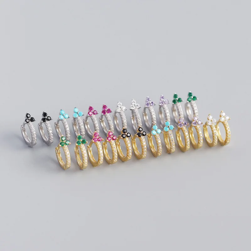 2022 NEW 925 Sterling Silver Jewelry Minimalist Purple Black Blue Turquoise Zirconia Cute Small Flower Hoop Earring for Women
2022 NEW 925 Sterling Silver Jewelry Minimalist Purple Black Blue Turquoise Zirconia Cute Small Flower Hoop Earring for Women