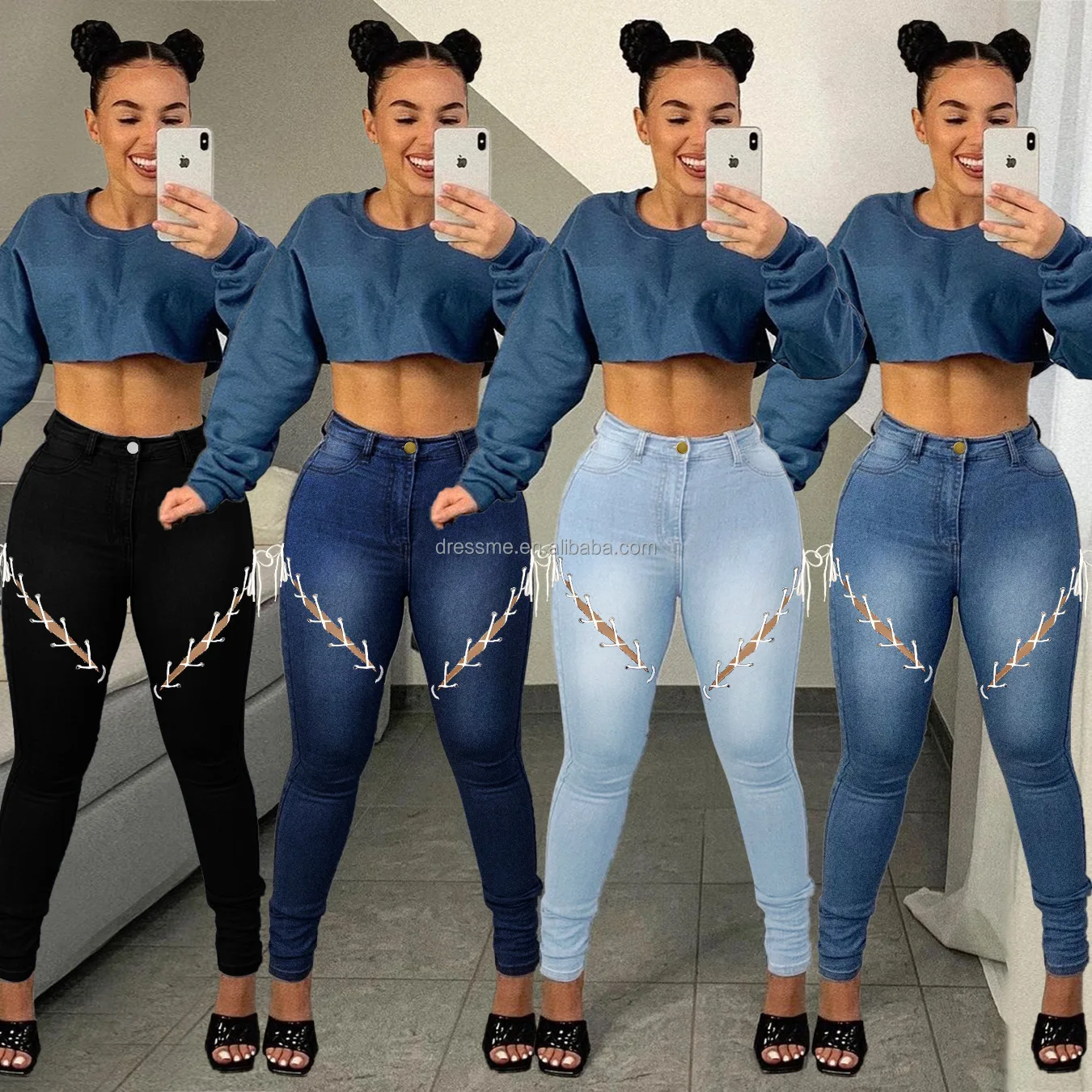 MT173-9821 New Arrivals Sexy Fashion Slim High Stretch Side Lace Up Ladies Ripped Jeans
MT173-9821 New Arrivals Sexy Fashion Slim High Stretch Side Lace Up Ladies Ripped Jeans