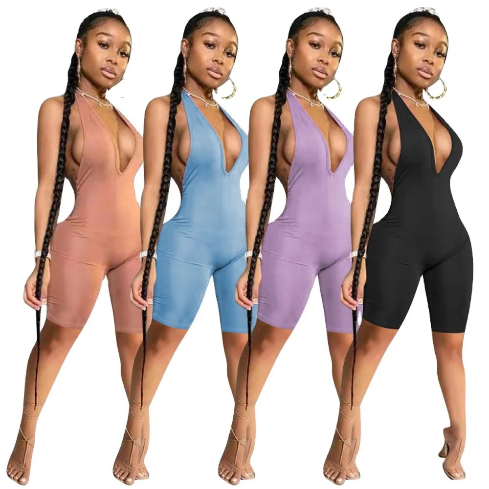 2021 new solid deep V-neck open back Jumpsuit women's sleeveless Jumpsuit women's sexy Jumpsuit
2021 new solid deep V-neck open back Jumpsuit women's sleeveless Jumpsuit women's sexy Jumpsuit