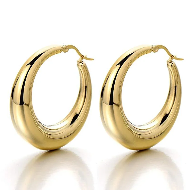 New Fashion Big Hoop Earrings Wholesale Stainless Steel Women Jewelry Vintage Gold Earrings Hoop, Gold, rose gold, steel, black etc.
New Fashion Big Hoop Earrings Wholesale Stainless Steel Women Jewelry Vintage Gold Earrings Hoop, Gold, rose gold, steel, black etc.