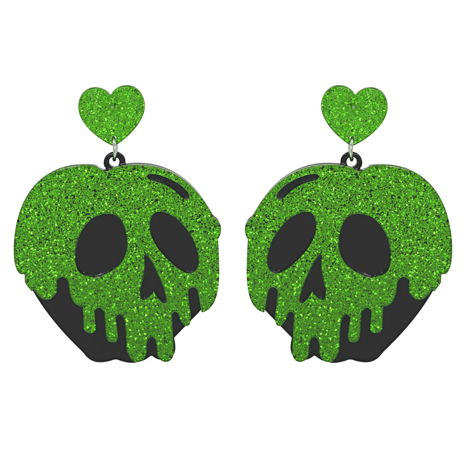 New Fashion Punk Cute Acrylic Cranium Piercing Jewelry Exaggerate Spoof Heart Skull Stud Halloween Earrings For Party, Red/green
New Fashion Punk Cute Acrylic Cranium Piercing Jewelry Exaggerate Spoof Heart Skull Stud Halloween Earrings For Party, Red/green