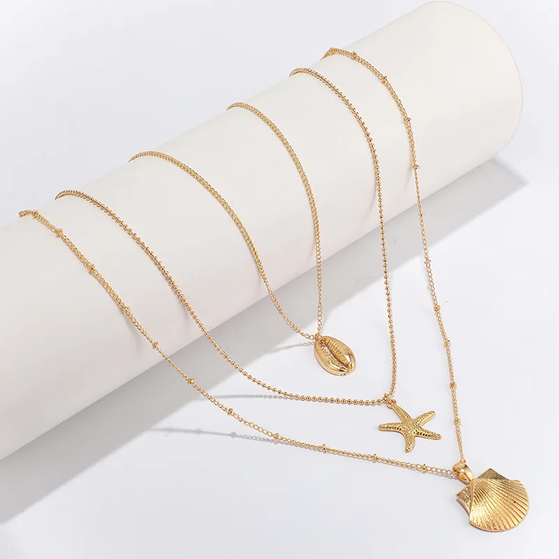Factory Direct Gold Plated Conch Shell Starfish Zinc Alloy Necklace Girls Women Accessories
Factory Direct Gold Plated Conch Shell Starfish Zinc Alloy Necklace Girls Women Accessories