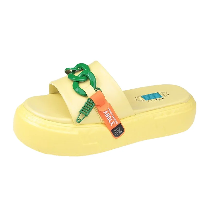 2021 summer new design Color chain beach shoes colorful Thick soled slippers wholesale women slippers, Picture
2021 summer new design Color chain beach shoes colorful Thick soled slippers wholesale women slippers, Picture
